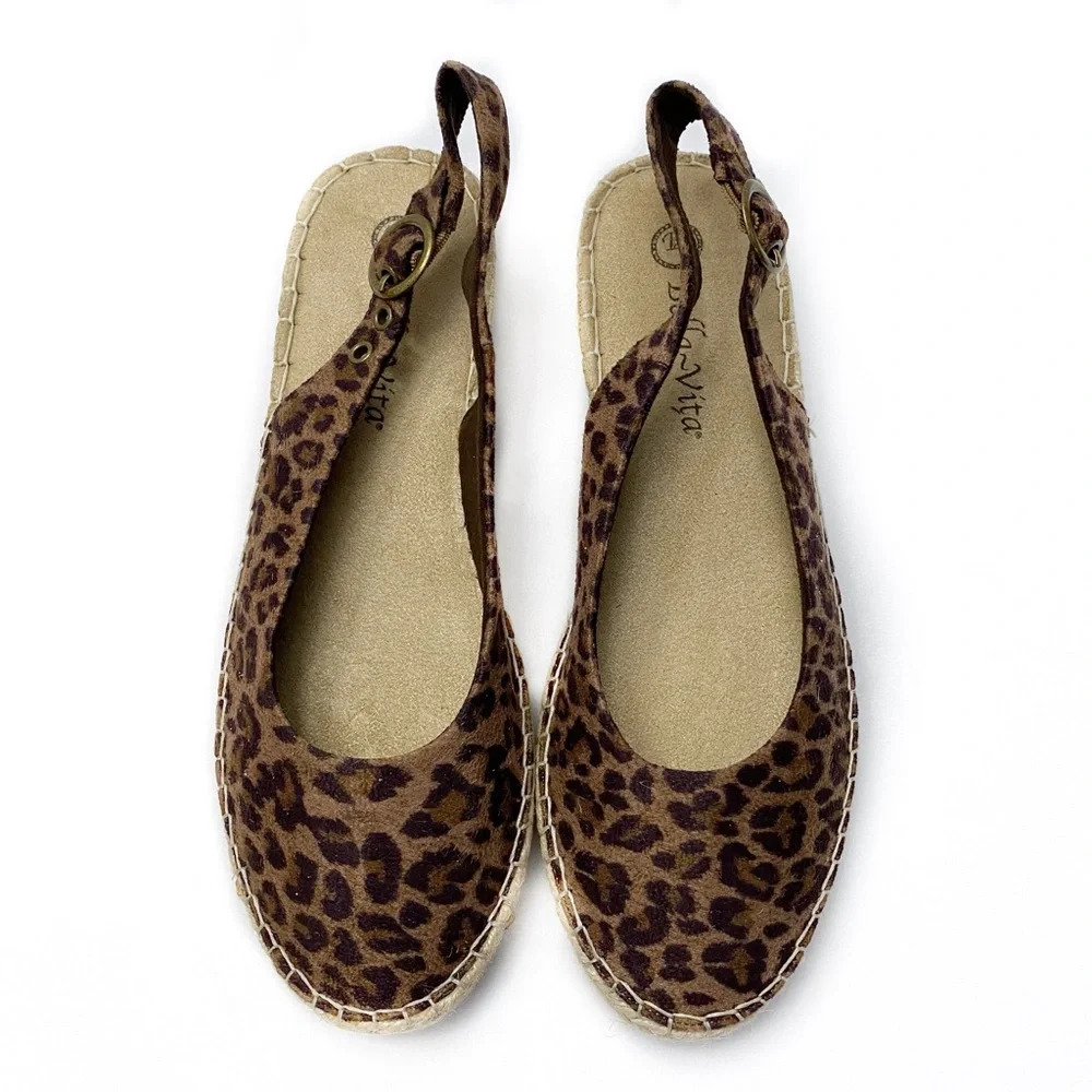 Bella Vita Leopard Slingback Espadrille Size 7.5 Narrow